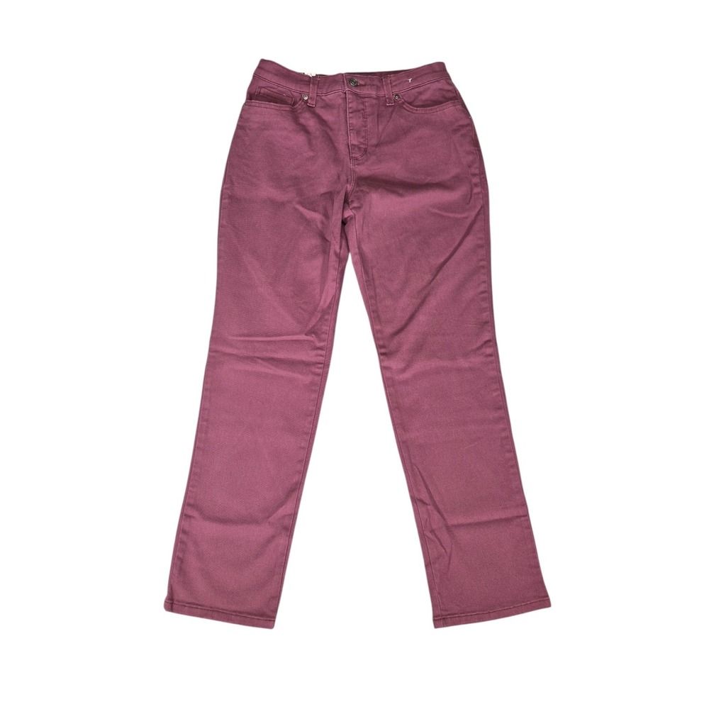 Gloria Vanderbilt Amanda High Rise Tapered Leg Pants Plum Women's Size 6S NWT